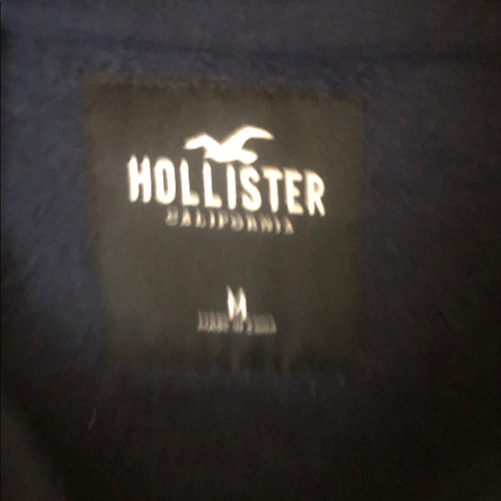 Hollister Color Block Hoodie in Navy Blue and Cream - Picture 7 of 10